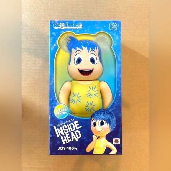 MEDICOM TOY BE@RBRICK JOY 400％ Disney Pixar Inside Head Action Figure - Picture 1 of 5